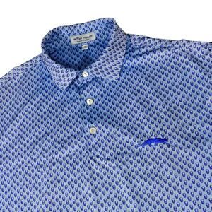 Peter Millar Skull Pattern Grove Michael Jordan XXIII Golf Polo Shirt Medium